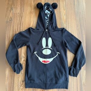 NWT Disney Tokyo Black Limited Edition Hoodie with Glow In The Dark Mickey Face